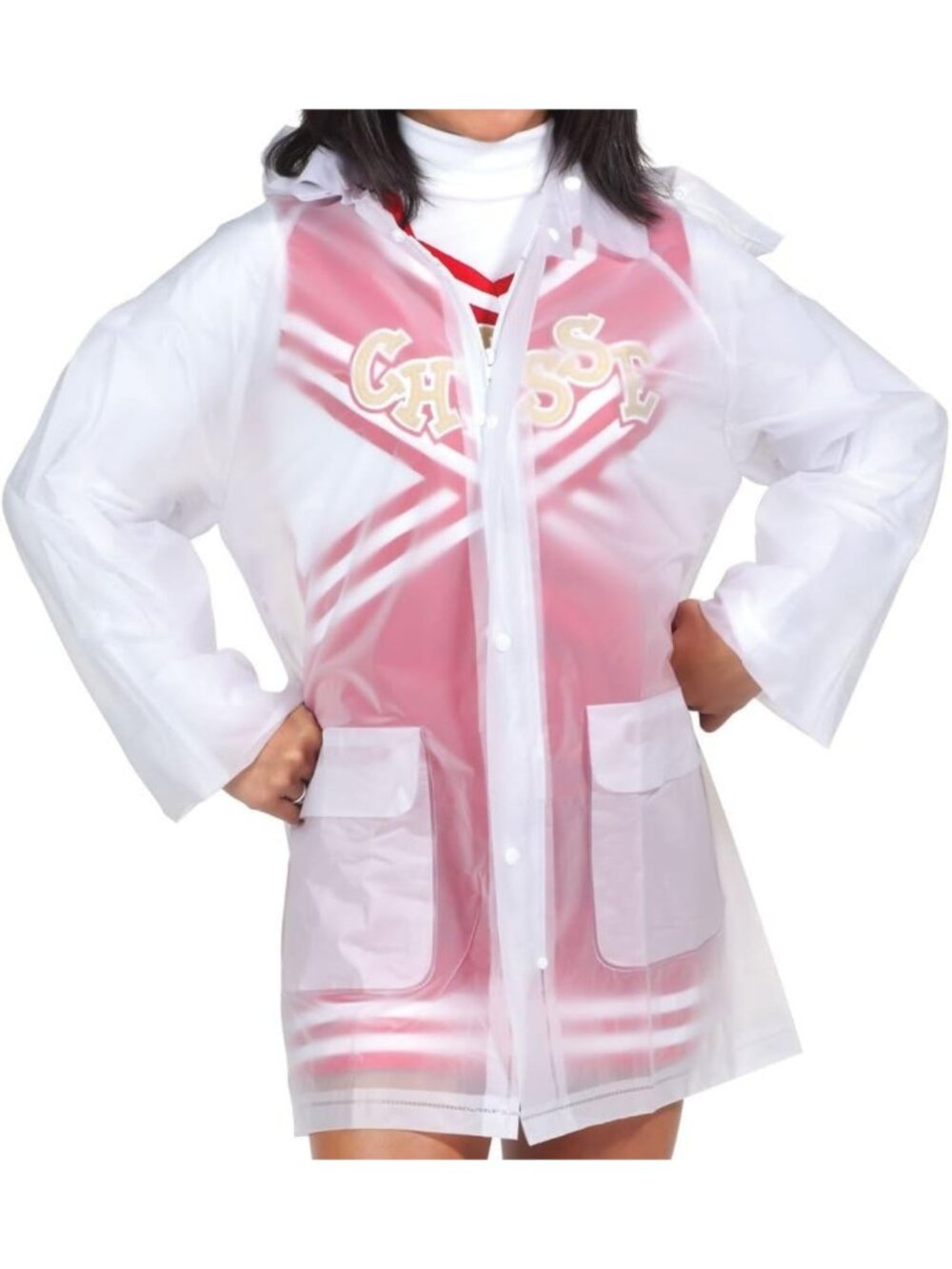 Clear Waterproof Rain Jacket with Detachable Hood - Lightweight & Stylish
